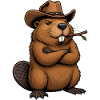 Cooler Biber Cowboy mit Hut