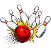 Bowling Strike – Kugel trifft alle Pins