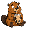Süßer Biber mit Bubble Tea