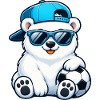 Eisbär Fußball Cool Sommer Cartoon