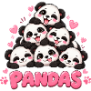 Süße Pandas Freunde Cartoon