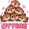 Süße Otter Freunde Cartoon