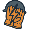 Isolierter Blitzhelm.
