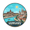 Ungarn Reiseabzeichen Parlament Donauburg