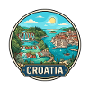 Kroatien-Reiseabzeichen Plitvicer Seen Dubrovnik