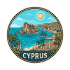Zypern-Reiseabzeichen Aphrodite-Felsen Mittelmeerraum