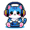 8-Bit Gamer Cat — Retro-Pixelkunst