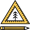 Geodreieck Stift Schriftzug