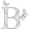 Buchstabe B mit Schmetterlingen