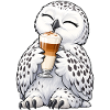 Schneeeule mit Latte Macchiato