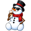 Schneemann mit Latte Macchiato