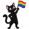 Pride-Katze mit Regenbogenflagge – Vielfalt