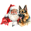 Weihnachtsmann Deutscher Schäferhund