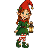 Weihnachts-Elfe mit Laterne