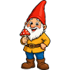 Fröhlicher Waldfürst mit Pilz