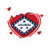 Arkansas Liebe Herzdesign