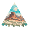Berglandschaft im Dreiecks-Mosaik