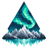 Geometrische Bergkette in Teal