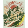 Trailer und Wanderer Retro Design