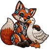 Roboter-Fuchs mit Ente  