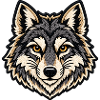 Wolfskopf im Patch-Look 