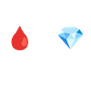 Bluttropfen und Diamant