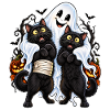 Katzen Gespenst – Lustiges Halloween