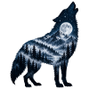 Wolf Krafttier Vollmond