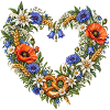 Wiesenblumenherz mit Brezel & Edelweiß