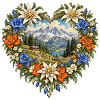 Alpenlandschaft im Blumenherz