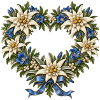 Edelweißherz mit Enzian & blauer Schleife
