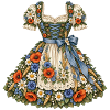 Florales Dirndl mit Edelweiß & Mohnblumen