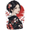 Kirschblüten Kimono Porträt
