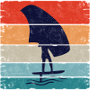 Foiling Retro Sunset Square
