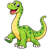 Fröhlicher Grüner Dino Cartoon