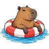 Capybara im Schwimmring – Sommer & Chillen