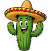 Lustiger Kaktus mit Sombrero