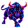 Neon Wall Street Bullenmacht