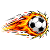 Flammender Fußball-Dynamikschlag