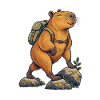 Capybara in Autumn Leaves