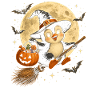 Pinguin-Hexe Halloween-Pinguin