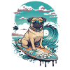 Mops Surf Tropenhund