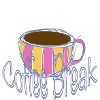 Kaffee Pause Streifenbecher