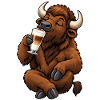  Bison mit Latte Macchiato