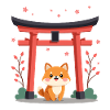Cute Shiba Dog Cherry Blossom