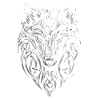 Wolf keltische Knoten Tribal