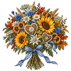 Volksfeststrauß mit Brezeln & Blumen