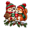 Weihnachten Eule Eichhörnchen Kakao Geschenk