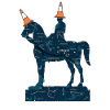 Glasgow-Kartenstatue mit Kegeln