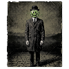 Magrittes Apfel mit Smiley Stencil